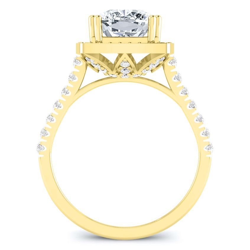 Aster Diamond Matching Band Only (engagement Ring Not Included) For Ring With Cushion Center yellowgold