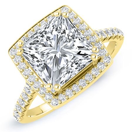 Aster Princess Moissanite Bridal Set yellowgold