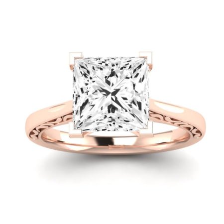 Astilbe Diamond Matching Band Only (does Not Include Engagement Ring) For Ring With Princess Center rosegold