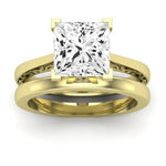 Astilbe Diamond Matching Band Only (does Not Include Engagement Ring) For Ring With Princess Center yellowgold