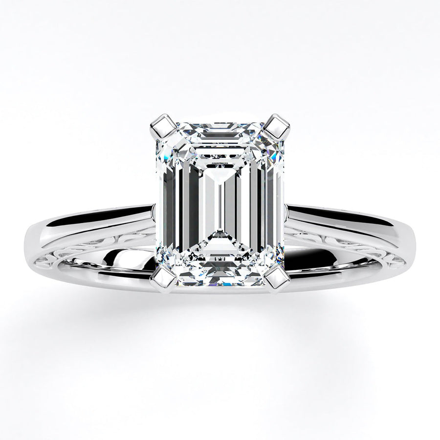 1.00 ct - Astilbe - Emerald Moissanite Engagement Ring