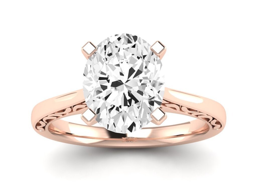 Astilbe Oval Diamond Engagement Ring (Lab Grown Igi Cert) rosegold