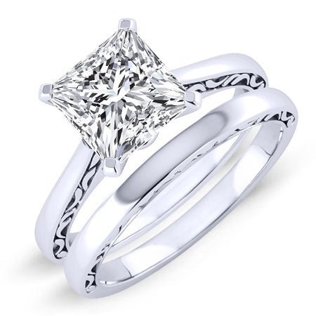 1.00 ct - Astilbe - GIA Natural Princess Diamond Bridal Set