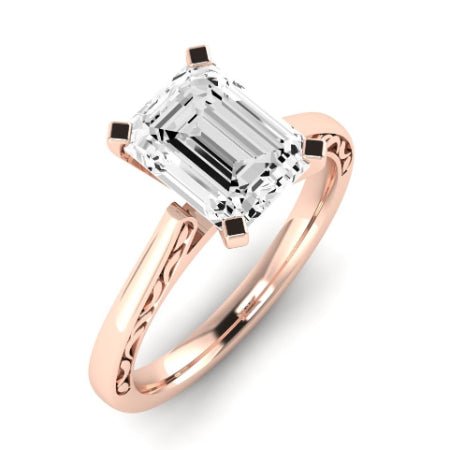 Astilbe Diamond Matching Band Only (does Not Include Engagement Ring)  For Ring With Emerald Center rosegold