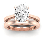 Astilbe Diamond Matching Band Only (does Not Include Engagement Ring)  For Ring With Oval Center rosegold