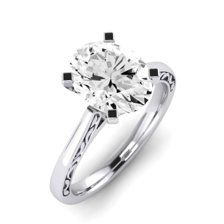 Astilbe Diamond Matching Band Only (does Not Include Engagement Ring)  For Ring With Oval Center whitegold