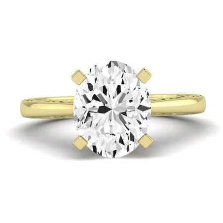 Astilbe Diamond Matching Band Only (does Not Include Engagement Ring)  For Ring With Oval Center yellowgold