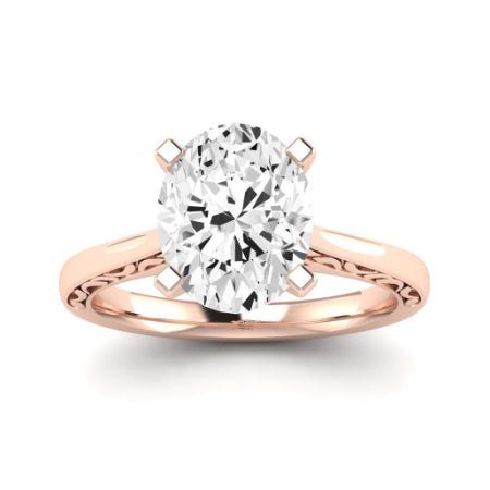Astilbe Diamond Matching Band Only (does Not Include Engagement Ring)  For Ring With Oval Center rosegold
