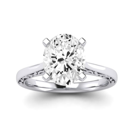 Astilbe Diamond Matching Band Only (does Not Include Engagement Ring)  For Ring With Oval Center whitegold