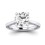 Astilbe Diamond Matching Band Only (does Not Include Engagement Ring) For Ring With Round Center whitegold