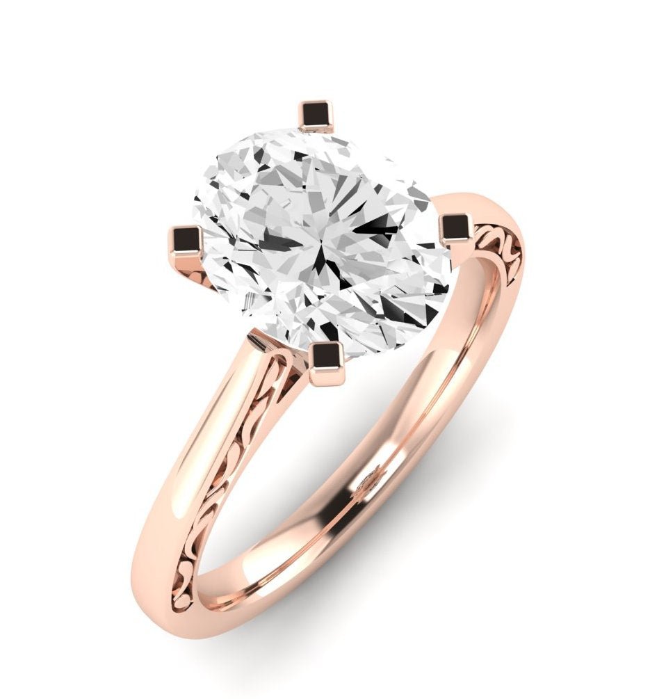 Astilbe Oval Diamond Engagement Ring (Lab Grown Igi Cert) rosegold