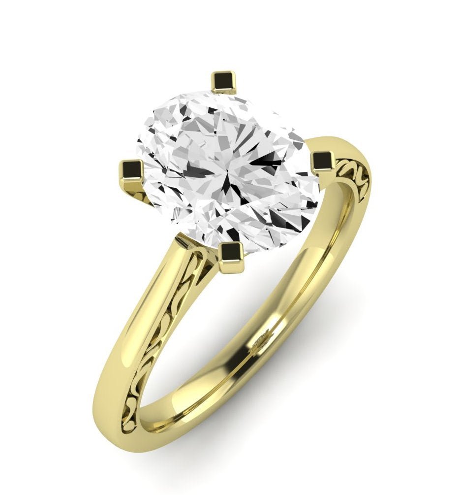 Astilbe Oval Diamond Engagement Ring (Lab Grown Igi Cert) yellowgold