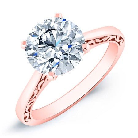 Astilbe Round Moissanite Bridal Set rosegold