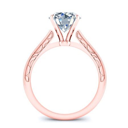 Astilbe Round Moissanite Engagement Ring rosegold