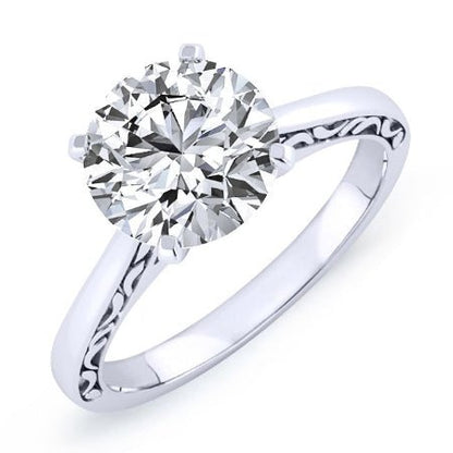 Astilbe Round Moissanite Engagement Ring whitegold