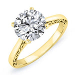 Astilbe Round Moissanite Engagement Ring yellowgold