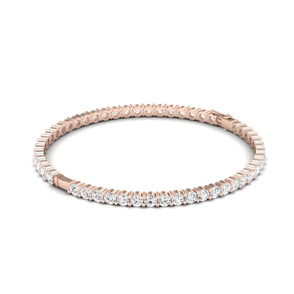 Athena Round Classic Bangle Moissanite Bracelet rosegold