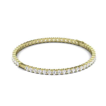 Athena Round Classic Bangle Moissanite Bracelet yellowgold