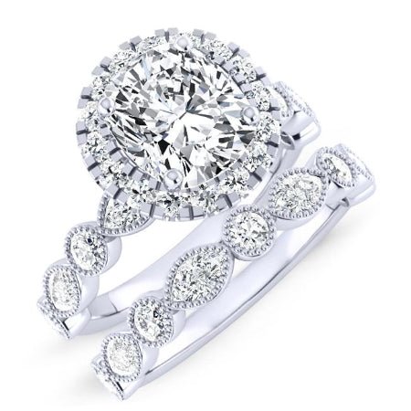 2.00 ct - Aubretia - Cushion Moissanite Bridal Set