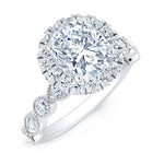 Aubretia Cushion Moissanite Bridal Set whitegold