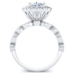 Aubretia Cushion Moissanite Engagement Ring whitegold