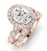 Aubretia Diamond Matching Band Only ( Engagement Ring Not Included) For Ring With Oval Center rosegold