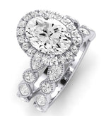 Aubretia Diamond Matching Band Only ( Engagement Ring Not Included) For Ring With Oval Center whitegold