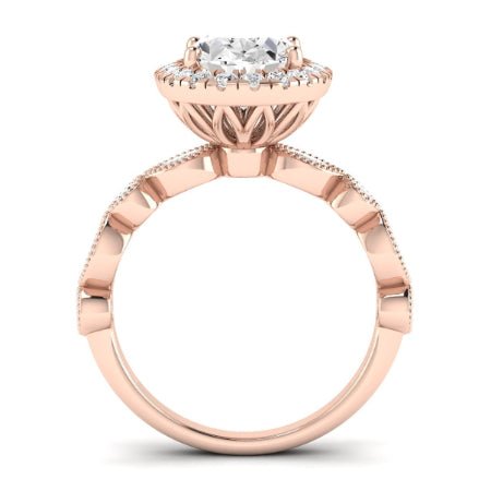 Aubretia Diamond Matching Band Only ( Engagement Ring Not Included) For Ring With Oval Center rosegold