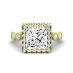 Aubretia Diamond Matching Band Only (does Not Include Engagement Ring) For Ring With Princess Center yellowgold
