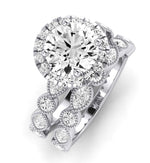 Aubretia Diamond Matching Band Only (does Not Include Engagement Ring) For Ring With Round Center whitegold