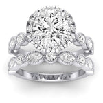 Aubretia Diamond Matching Band Only (does Not Include Engagement Ring) For Ring With Round Center whitegold