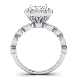 Aubretia Emerald Moissanite Bridal Set whitegold