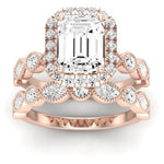 Aubretia Emerald Moissanite Bridal Set rosegold