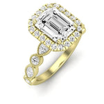 Aubretia Emerald Moissanite Bridal Set yellowgold