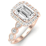 Aubretia Emerald Moissanite Bridal Set rosegold