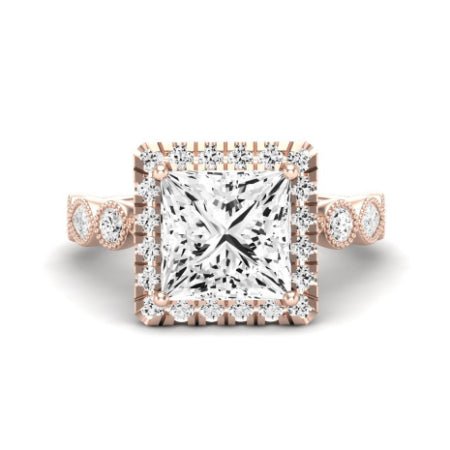 Aubretia Diamond Matching Band Only (does Not Include Engagement Ring) For Ring With Princess Center rosegold