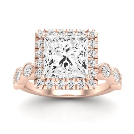 Aubretia Diamond Matching Band Only (does Not Include Engagement Ring) For Ring With Princess Center rosegold