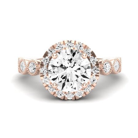 Aubretia Diamond Matching Band Only (does Not Include Engagement Ring) For Ring With Round Center rosegold