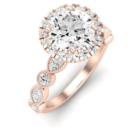 Aubretia Diamond Matching Band Only (does Not Include Engagement Ring) For Ring With Round Center rosegold