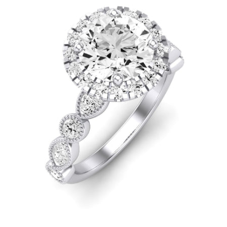 Aubretia Diamond Matching Band Only (does Not Include Engagement Ring) For Ring With Round Center whitegold