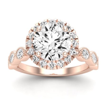 Aubretia Diamond Matching Band Only (does Not Include Engagement Ring) For Ring With Round Center rosegold