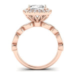Aubretia Moissanite Matching Band Only (does Not Include Engagement Ring) For Ring With Cushion Center rosegold