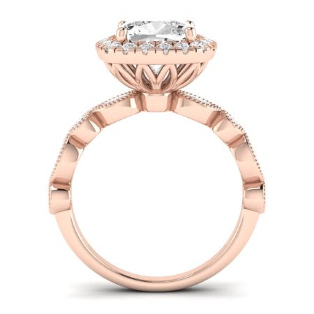 Aubretia Moissanite Matching Band Only (does Not Include Engagement Ring) For Ring With Cushion Center rosegold