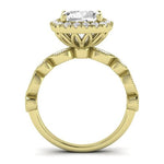 Aubretia Moissanite Matching Band Only (does Not Include Engagement Ring) For Ring With Cushion Center yellowgold