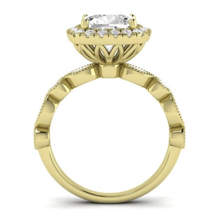 Aubretia Moissanite Matching Band Only (does Not Include Engagement Ring) For Ring With Cushion Center yellowgold