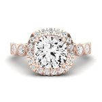 Aubretia Moissanite Matching Band Only (does Not Include Engagement Ring) For Ring With Cushion Center rosegold