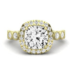 Aubretia Moissanite Matching Band Only (does Not Include Engagement Ring) For Ring With Cushion Center yellowgold