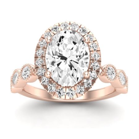 Aubretia Oval Diamond Bridal Set (Lab Grown Igi Cert) rosegold