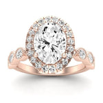 Aubretia Oval Moissanite Bridal Set rosegold