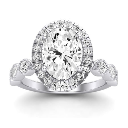 Aubretia Oval Moissanite Bridal Set whitegold